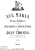 Ave Maria Duet - Download - Franz Schubert, arr for 2 Harps, or Harp & Piano by John Thomas