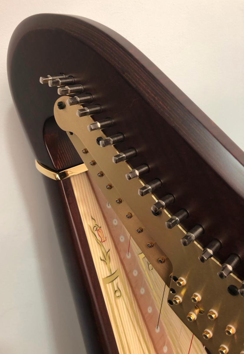 Aurora 47 Pedal Harp Walnut Polish Decorated P21766 In Stock