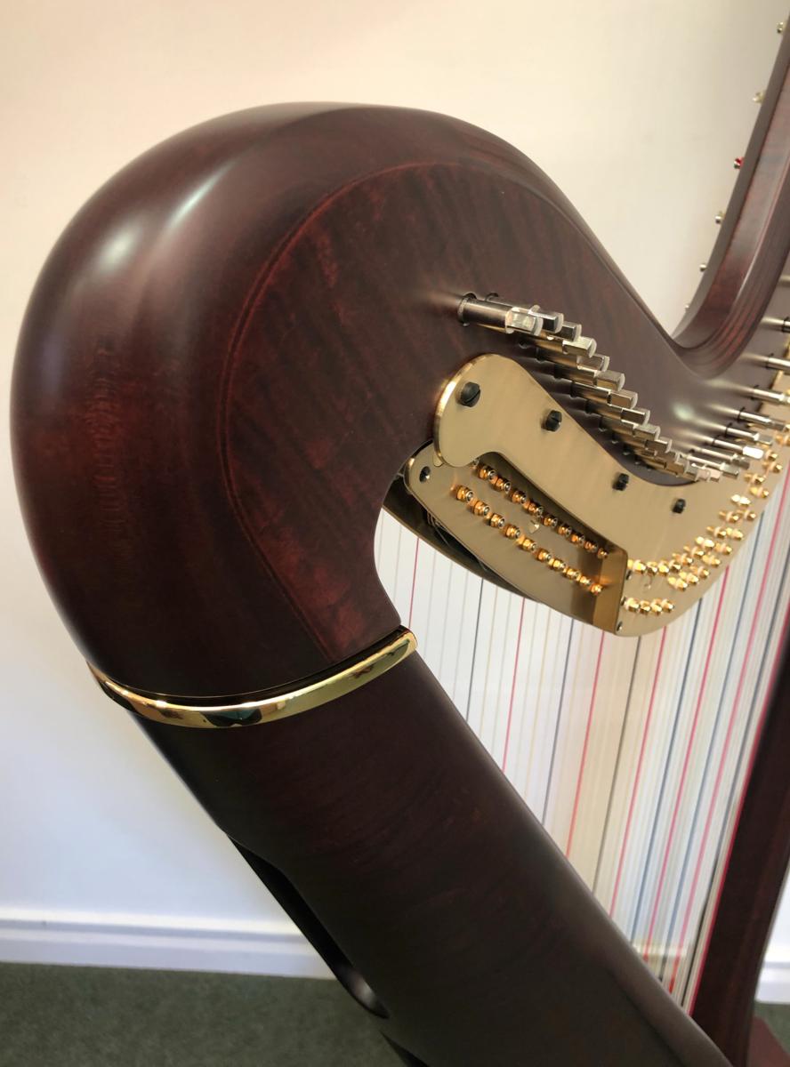 Aurora 47 Pedal Harp Walnut Polish Decorated P21766 In Stock