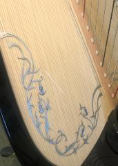Salvi Aurora 47 Pedal Harp: Ebony Black Decorated - in Stock