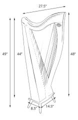 Dusty Strings Crescendo 34 Harp Rental - Initial Payment