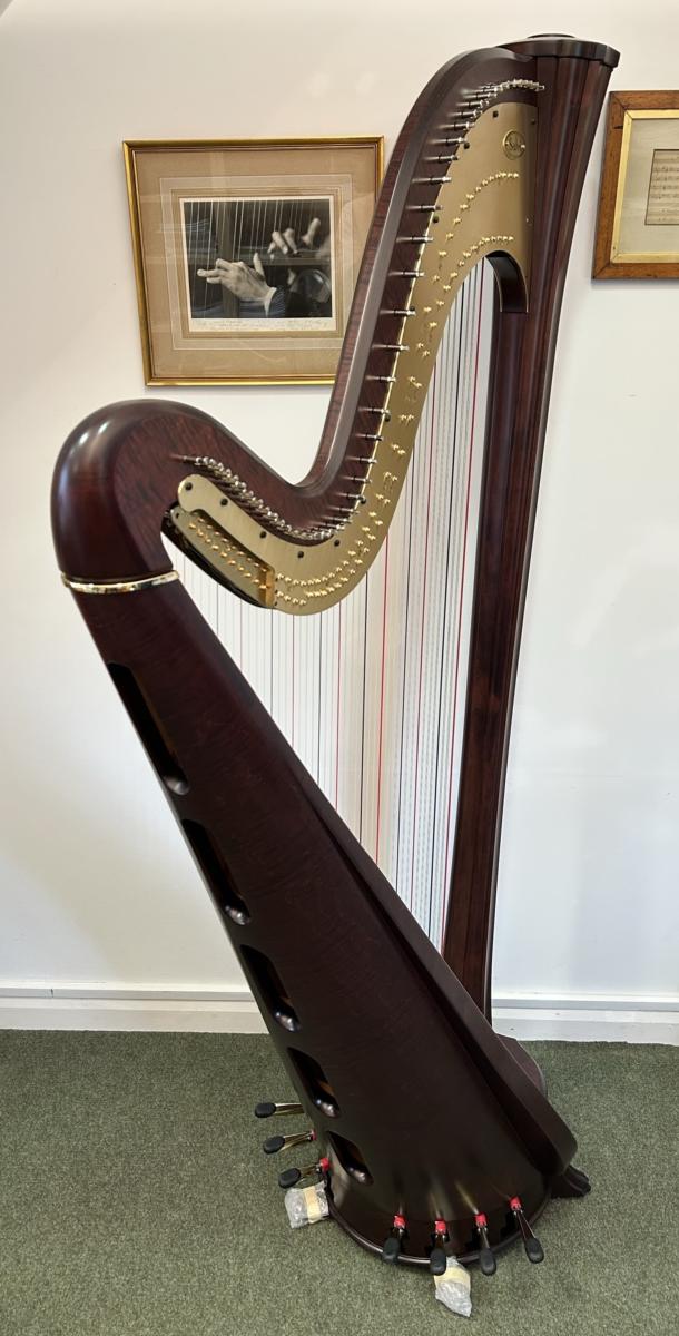Salvi Aurora 47 Pedal Harp Walnut Decorated in Stock P23374
