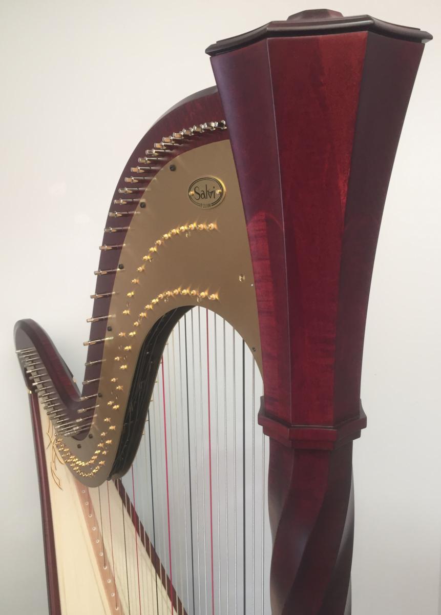 Apollo 47 Pedal Harp in Mahogany finish P21100 In Stock