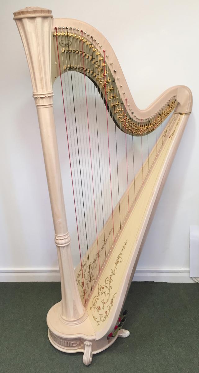 Diana 47 Pedal Harp in Natural Maple, with Minerva Gold soundboard