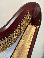 Aurora 47 Pedal Harp - Mahogany Polish Decorated - P23914 In Stock