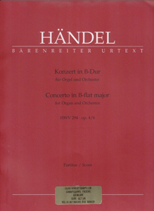 Concerto in Bb for Harp (Organ Score) - G. F. Handel