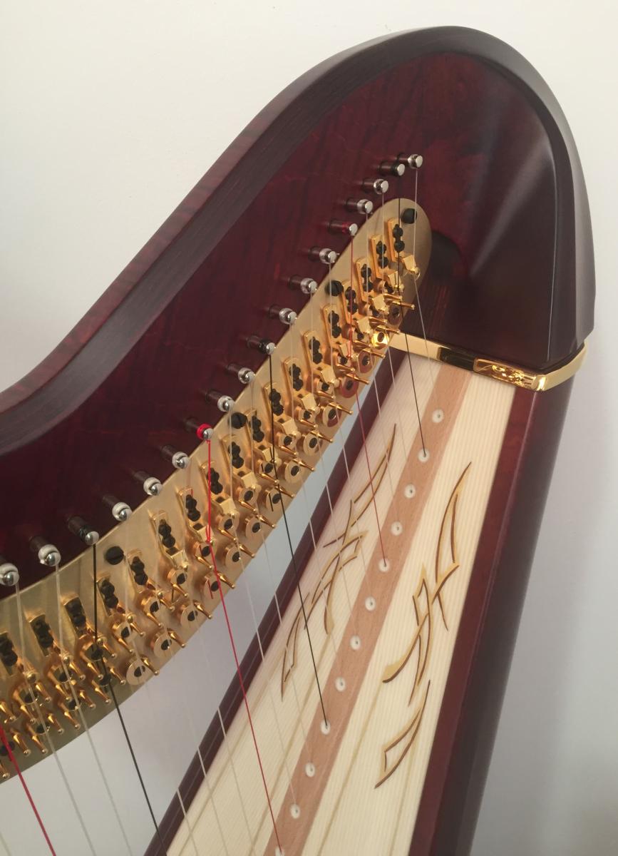 Apollo 47 Pedal Harp in Mahogany finish P21100 In Stock