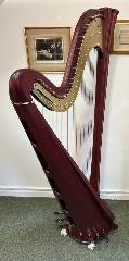 Aurora 47 Pedal Harp - Mahogany Polish Decorated - P23914 In Stock