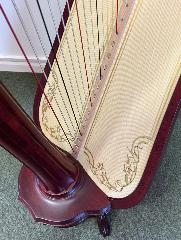 Aurora 47 Pedal Harp - Mahogany Polish Decorated - P23914 In Stock